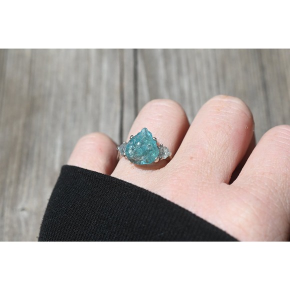 alternative raw diamond engagement ring raw crystal size 4 5 6 7 8 8 9 10 11 12 - Picture 2 of 5